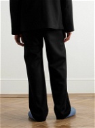 The Elder Statesman - Straight-Leg Wool and Cashmere-Blend Trousers - Black