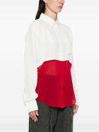 Peter Do White And Red Panelled Silk Shirt