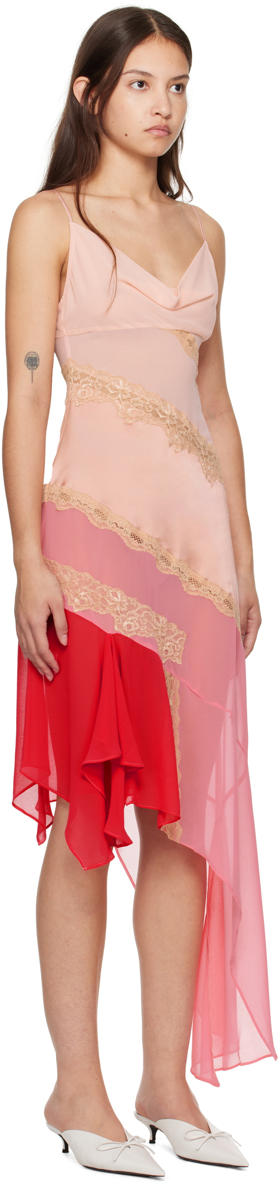 GUIZIO Pink Leah Midi Dress