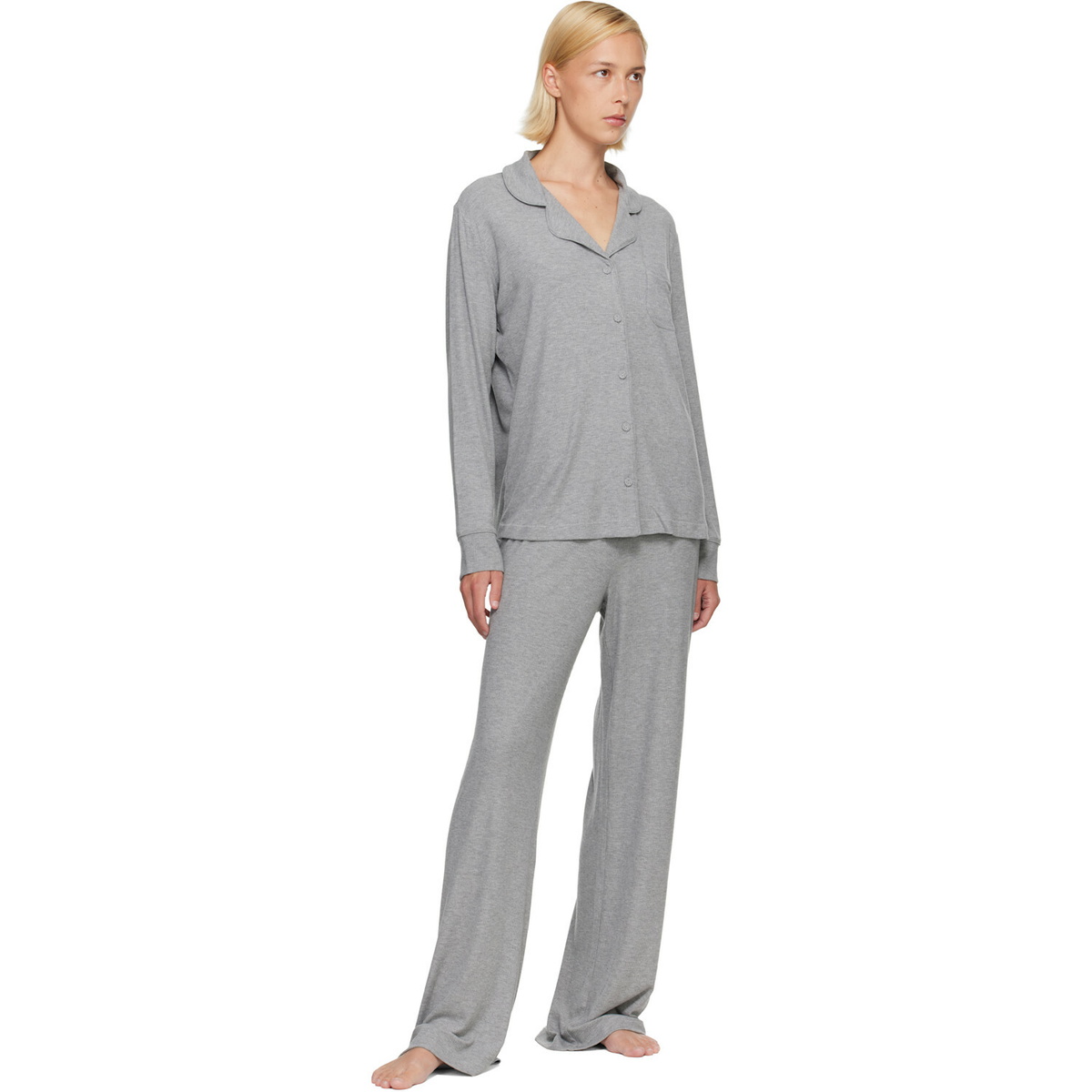 SKIMS Gray Soft Lounge Sleep Pyjama Set