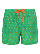 MC2 Saint Barth Man Light Fabric Swim Shorts With Multicolor Starfish Print