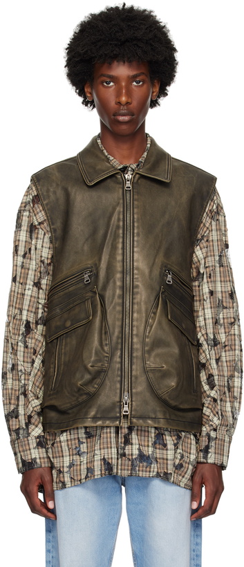 Photo: Andersson Bell Taupe Etna Faux-Leather Vest