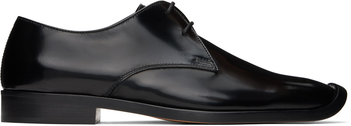 Photo: Bottega Veneta Black Comma Lace-Up Derbys