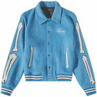 AMIRI Men's Bones Varsity Jacket in Varsity Blue