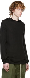 Rick Owens Black Cashmere Pleat Hoodie