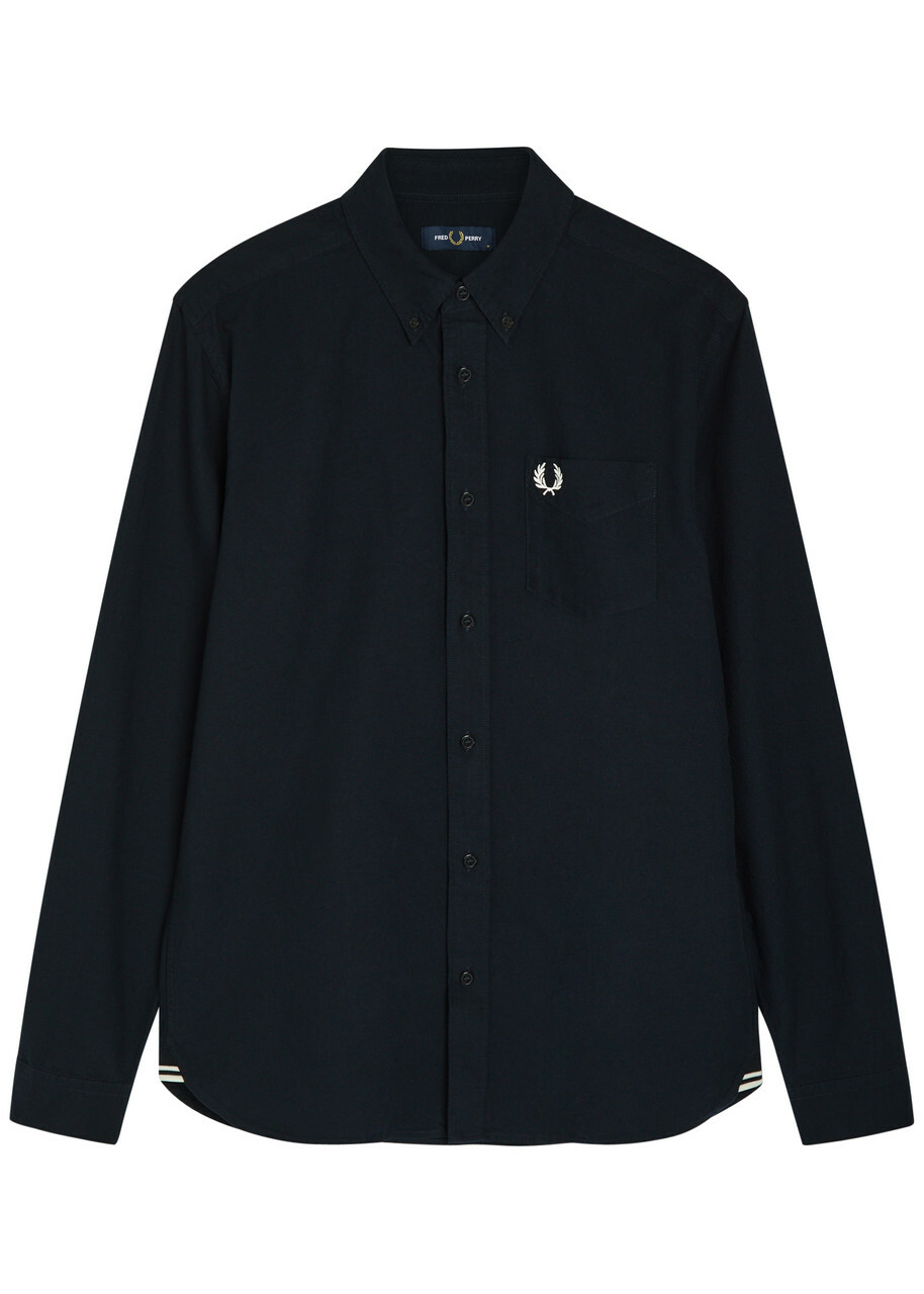 Fred Perry Oxford Logo-embroidered Cotton Shirt Navy