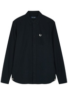 Fred Perry Oxford Logo-embroidered Cotton Shirt Navy