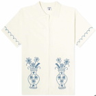 Service Works Men's Knitted Vase Short Sleeve Shirt in Off White