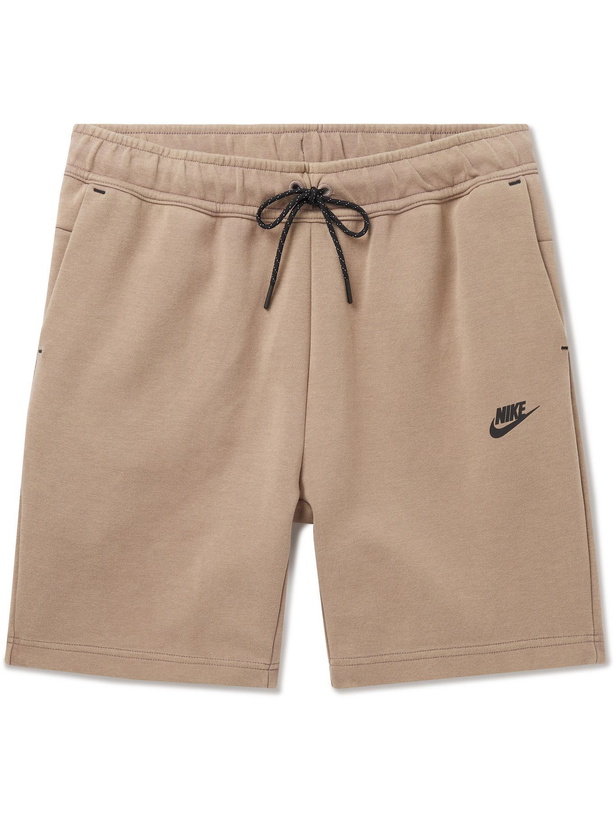 Photo: NIKE - Sportswear Cotton-Blend Tech Fleece Drawstring Shorts - Brown