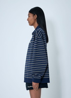 Miu Miu Striped ZIp-Up Polo Shirt