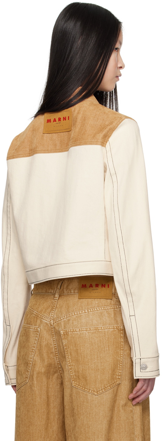 Marni White & Brown Trucker Denim Jacket