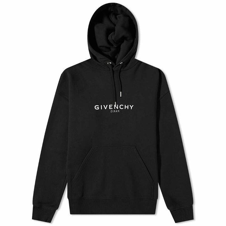 Photo: Givenchy Men's Reverse Logo Hoody in Black