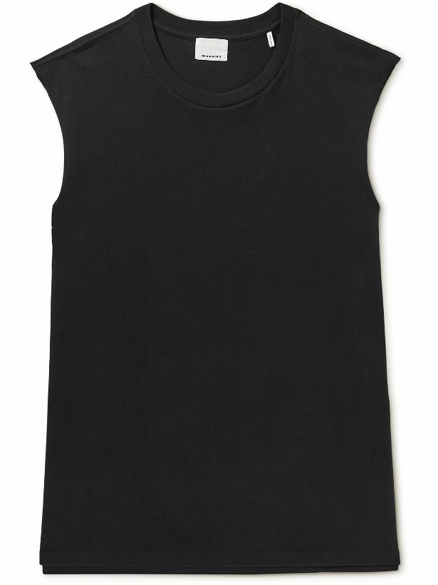 Photo: Isabel Marant - Yvan Logo-Print Cotton-Jersey T-Shirt - Black
