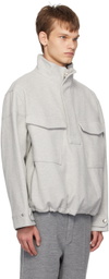 Solid Homme Gray Half-Zip Sweatshirt