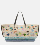 Staud Christos Large beaded canvas tote bag