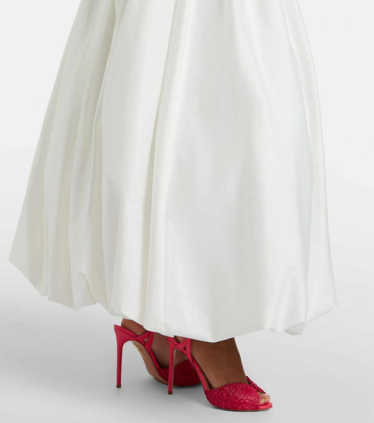 Self-Portrait Gathered cotton-blend maxi dress