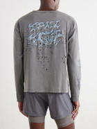Satisfy - Logo-Print Distressed MothTech™ Cotton-Jersey T-Shirt - Gray