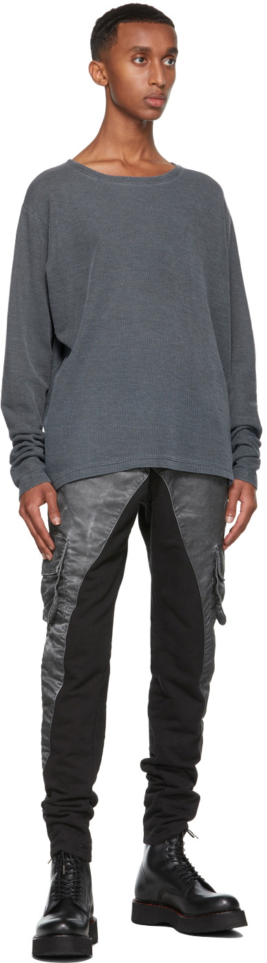 Greg Lauren SSENSE Exclusive Grey Flat Back Thermal Sweatshirt