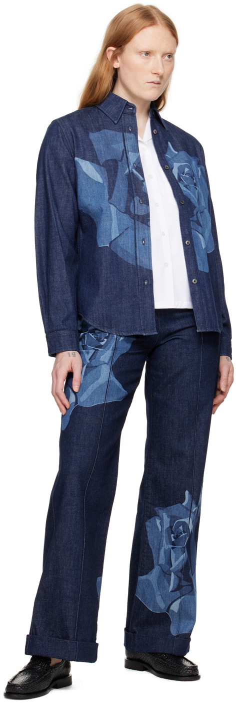 Kenzo Indigo Kenzo Paris Rose Tailored Jeans