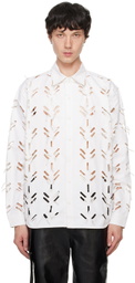 Juntae Kim White Laser-Slashed Shirt