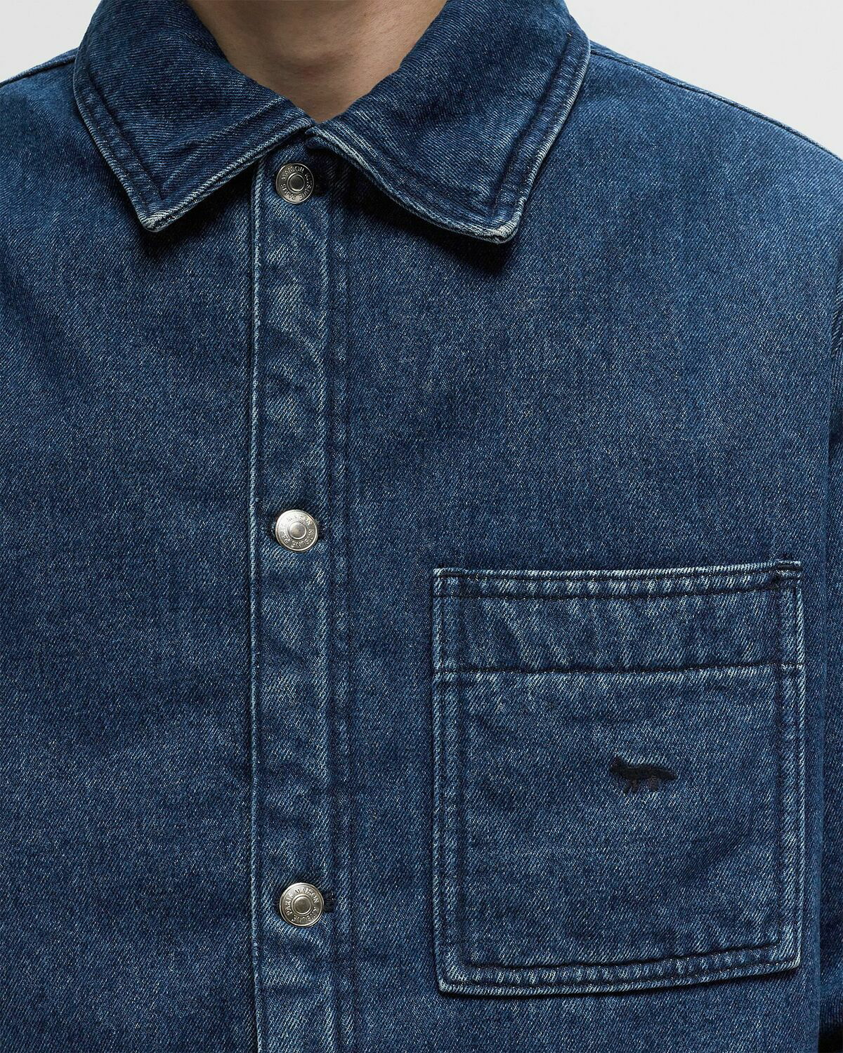 Maison Kitsune Padded Workwear Jacket Blue Denim Jackets Maison