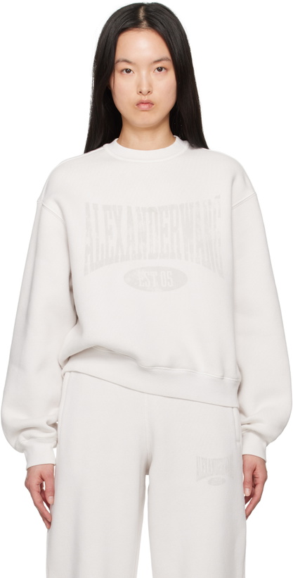 Photo: alexanderwang.t Off-White Distressed Logo Sweatshirt