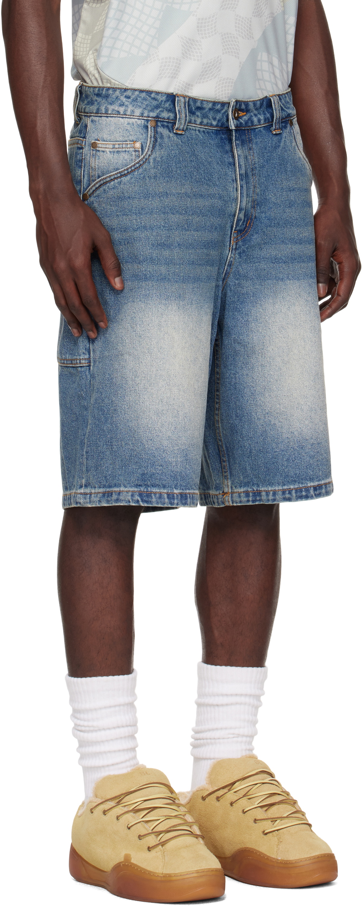 Dime Blue Classic Denim Shorts