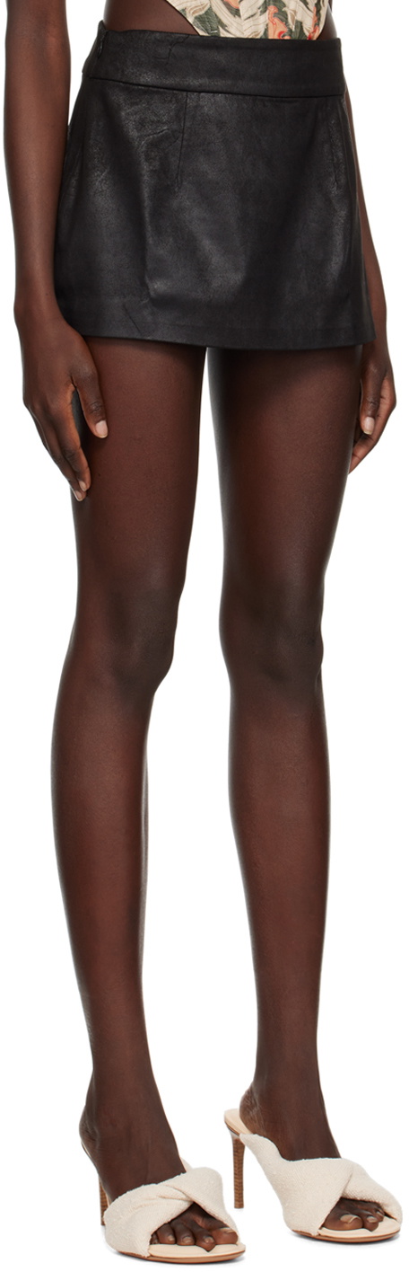 KIM SHUI SSENSE Exclusive Black Faux-Suede Miniskirt