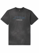 SAINT Mxxxxxx - Logo-Print Distressed Cotton-Jersey T-Shirt - Gray