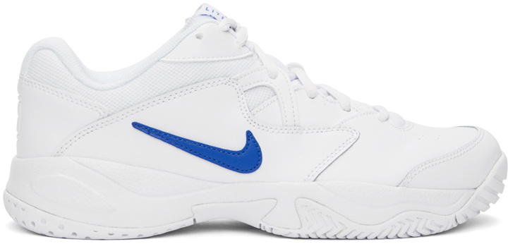 Photo: Nike White & Blue Court Lite 2 Sneakers