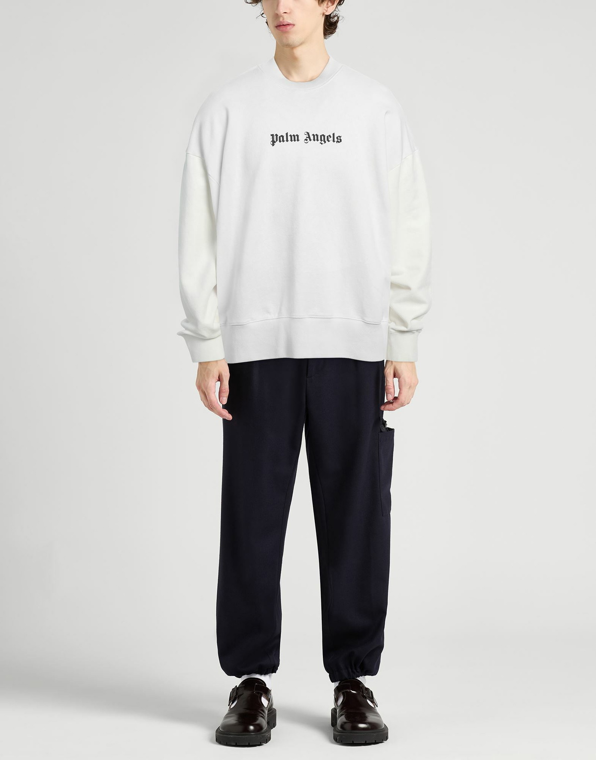 Palm Angels Mens Sweatshirt in Off white