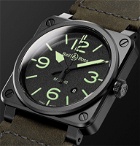 Bell & Ross - BR03-92 Nightlum Automatic 42mm Ceramic and Leather Watch - Black