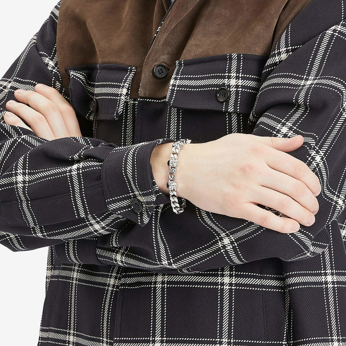 Alexander McQueen Men's Skull Chain Bracelet in Palladium 