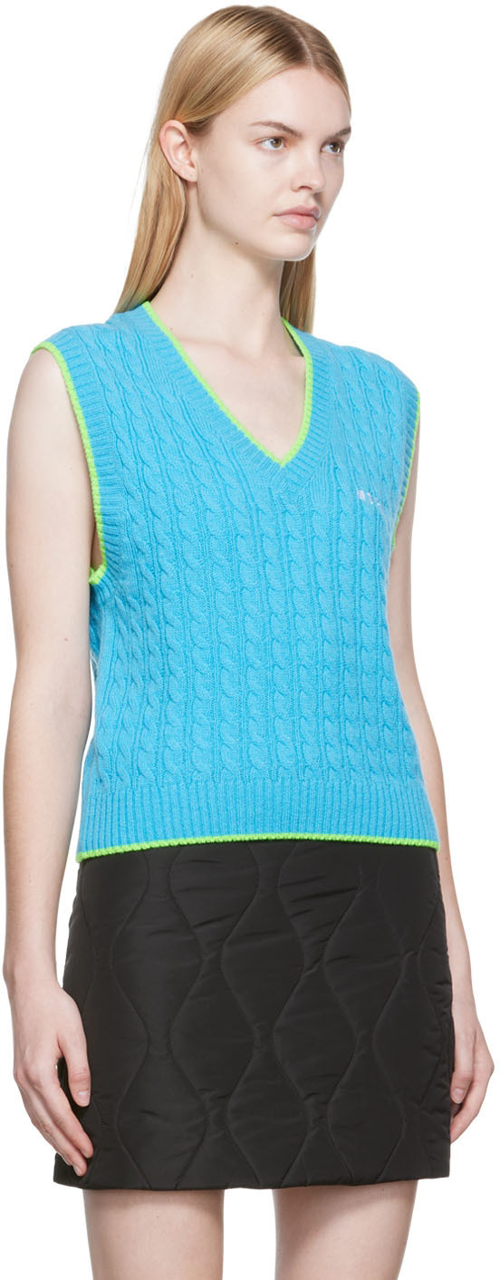 MSGM Blue Wool Vest