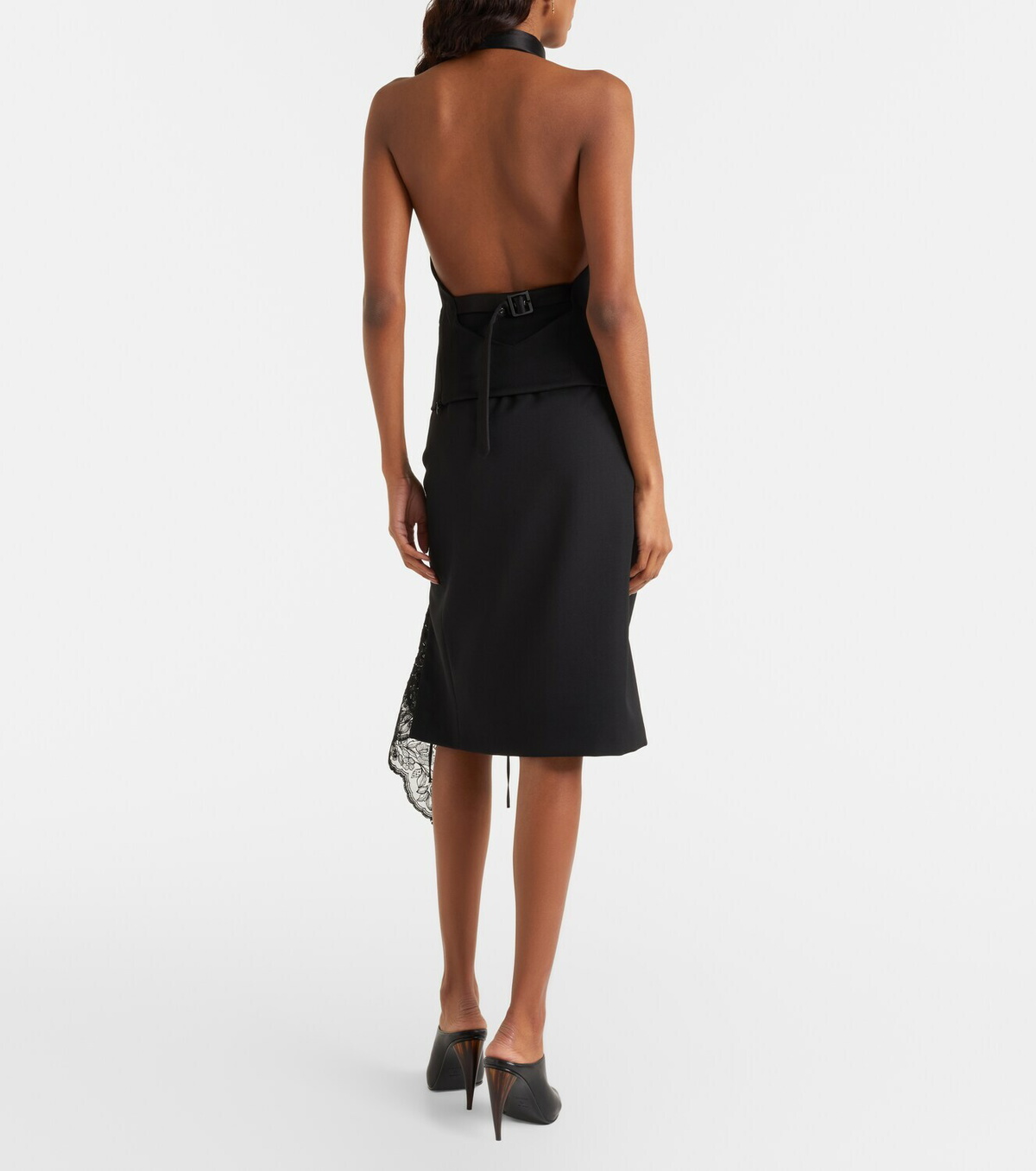 McQueen Lace-trimmed pencil skirt