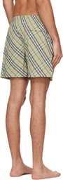 Burberry Green Check Swim Shorts