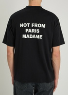 DRÔLE DE Monsieur Le T-shirt Slogan Printed Cotton T-shirt Black