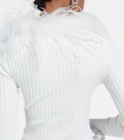 Giuseppe di Morabito Feather-trimmed knitted top