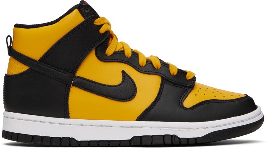 Photo: Nike Yellow & Black Dunk Retro Hi Sneakers