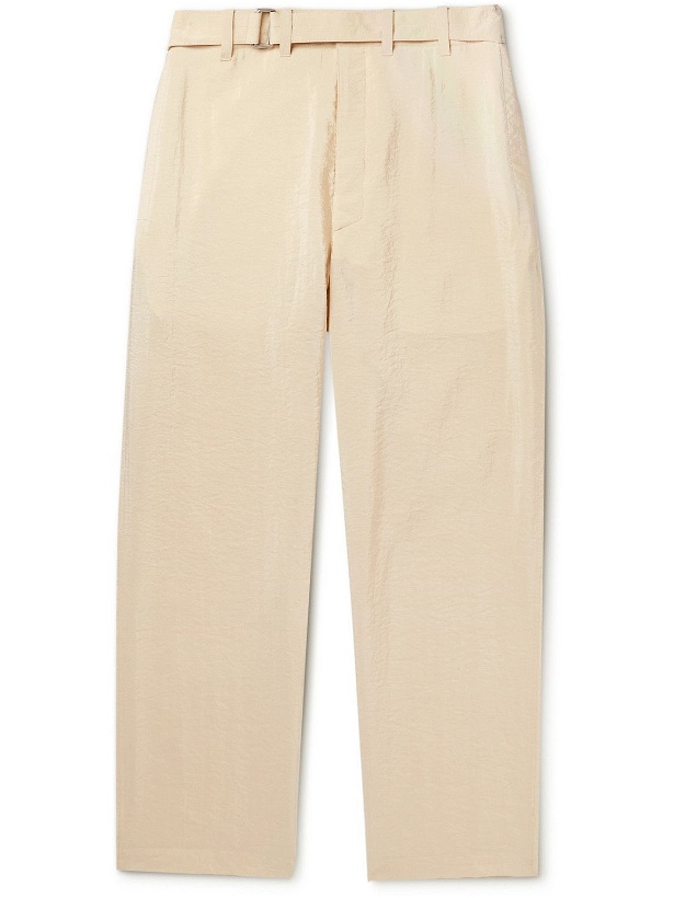 Photo: Lemaire - Straight-Leg Belted Silk-Blend Trousers - Neutrals