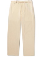 Lemaire - Straight-Leg Belted Silk-Blend Trousers - Neutrals