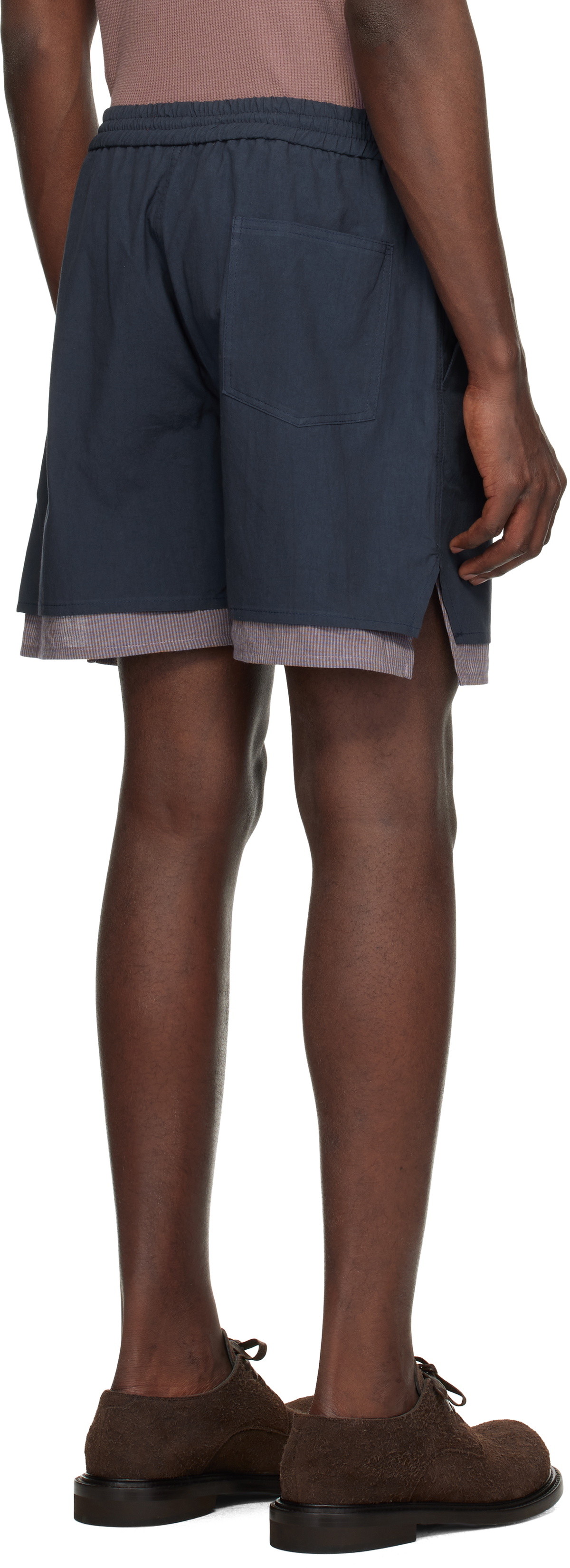 Small Talk Studio Navy Boxer Lining Drawstring Shorts