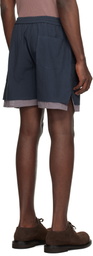 Small Talk Studio Navy Boxer Lining Drawstring Shorts