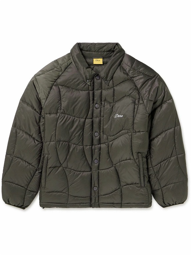 Photo: DIME - Wave Embroidered Quilted Padded Shell Jacket - Brown