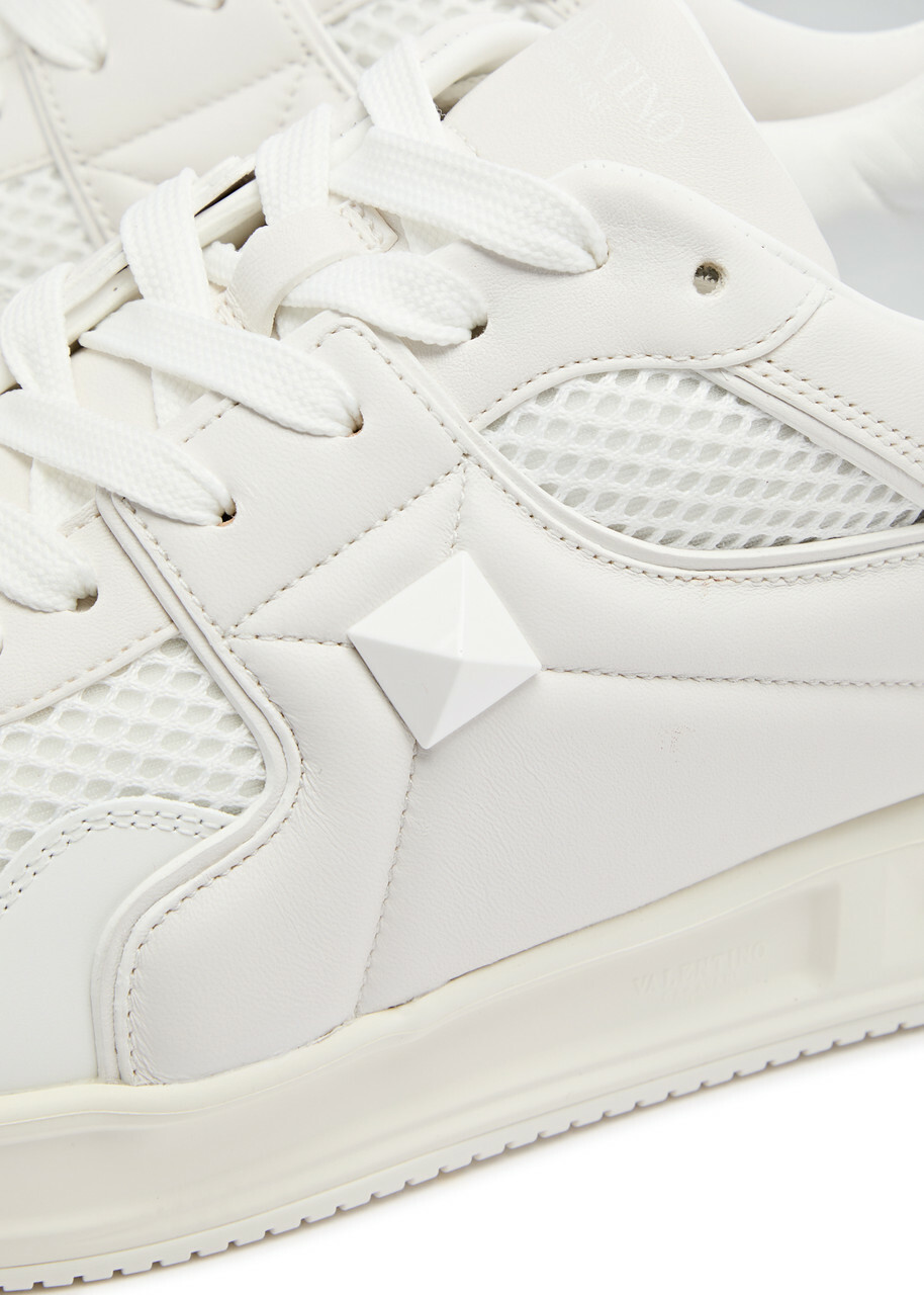 Valentino One Stud Quilted Leather Sneakers White