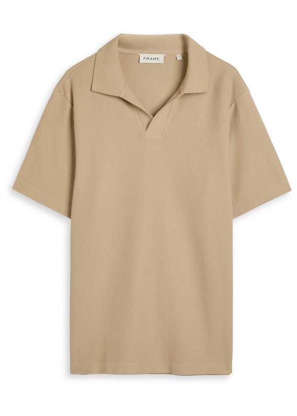 Photo: Frame Piqué Cotton Polo Shirt Khaki