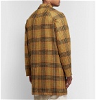 The Workers Club - Reversible Checked Wool and Cotton-Twill Coat - Brown