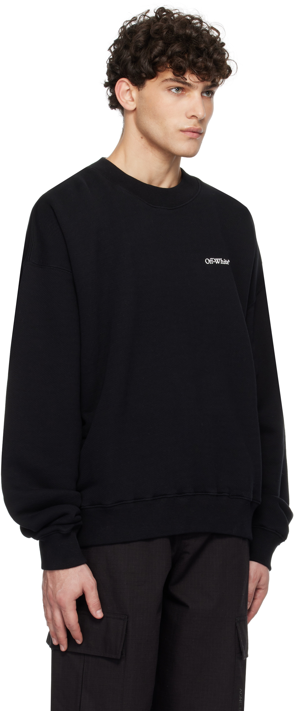 スウェット・トレーナー [Off-White]WINDY ARROW SKATE CREWNECK/BLACK/WHITE(OMBF24-RTW Off-White]WINDY ARROW SKATE CREWNECK/BLACK/WHITE(OMBF24