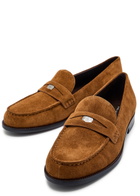 Tory Burch Classic Penny Suede Loafers Beige