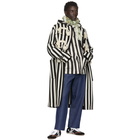 Loewe White and Black William De Morgan Striped Duffel Coat